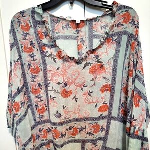 DR2 Sheer Floral Print Blouse
